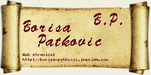Boriša Patković vizit kartica